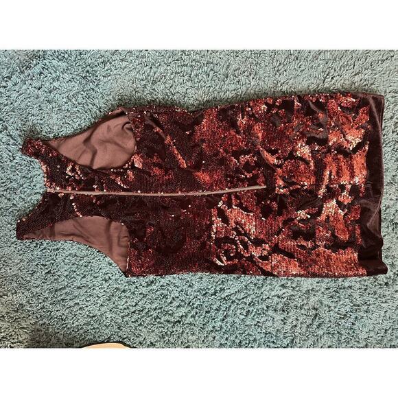 Lavendar Brown XS orange and black racerback sequin mini dress Witchy Whimsygoth - Picture 5 of 9